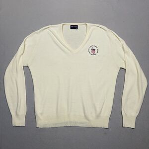 VTG‎ Sweater Men Size XXL United States Olympic Training Center V Neck Offwhite